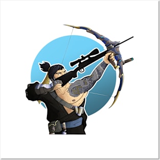 Overwatch Hanzo shooting a gun Posters and Art